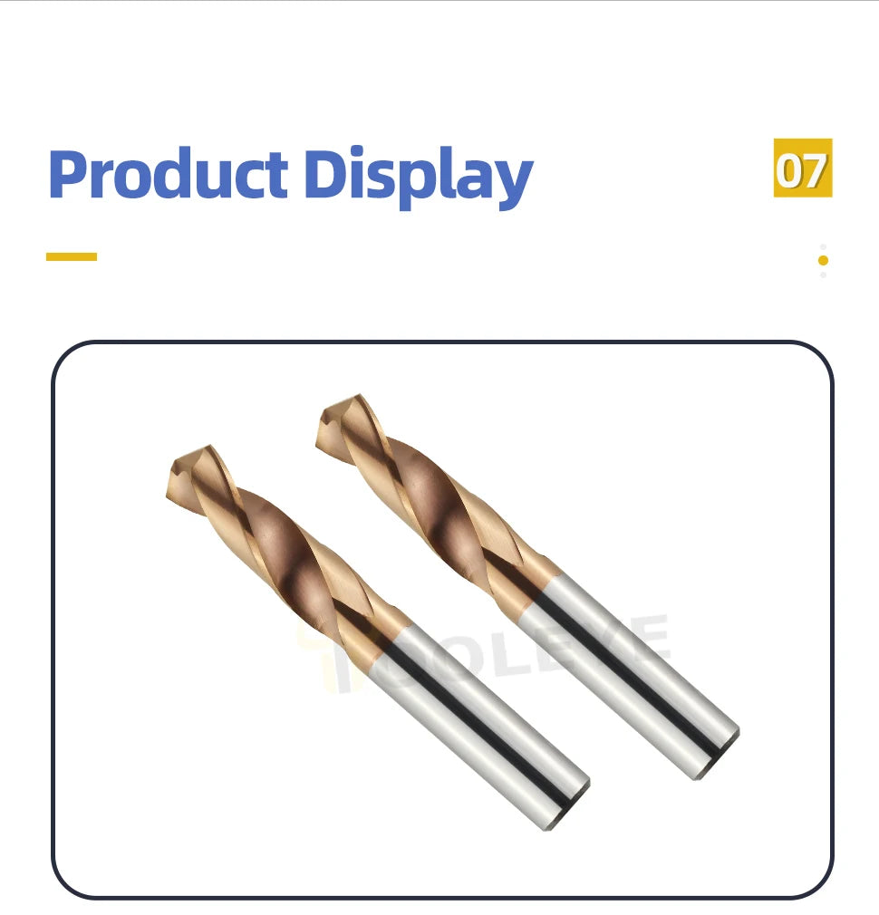 TOOLEYE Hartmetallbohrer Hartmetallbohrer Wolframstahl Spiralbohrer für Metallbearbeitung CNC-Drehmaschine Bohrwerkzeuge 1,0–20,0 mm