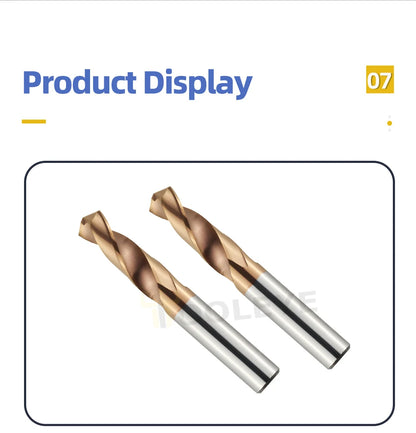 TOOLEYE Hartmetallbohrer Hartmetallbohrer Wolframstahl Spiralbohrer für Metallbearbeitung CNC-Drehmaschine Bohrwerkzeuge 1,0–20,0 mm