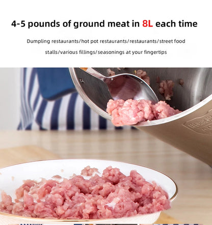 DIVEDEER Meat grinder household electric stainless steel cooking stirring garlic mince mince machine small garlic puree.