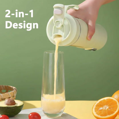 New 530ml Portable Juicer Wireless USB Charging Crushed Ice Electric Juicing 12 Blade 4 Gears 7.4V Mini Fresh Juice Blender.