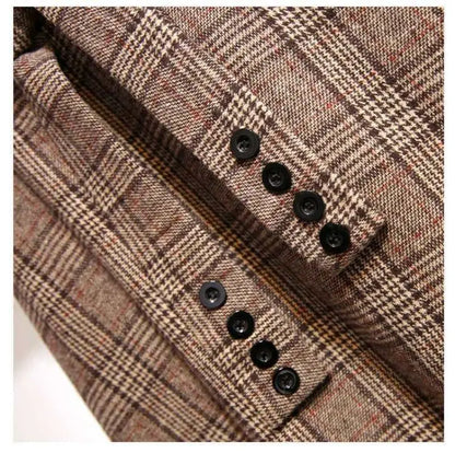 Khaki Plaid Vintage A-line High Waist Lace Up Buttons Loose Women's Skirt Mid-Calf Long Skirts For Women Clothing Fashion 2024.