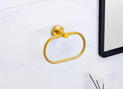 Badezimmer-Hardware-Set aus gebürstetem Gold, Handtuchhalter aus Edelstahl 304, Handtuchring, Toilettenpapierhalter, Kleiderhaken, Badezimmer-Zubehör