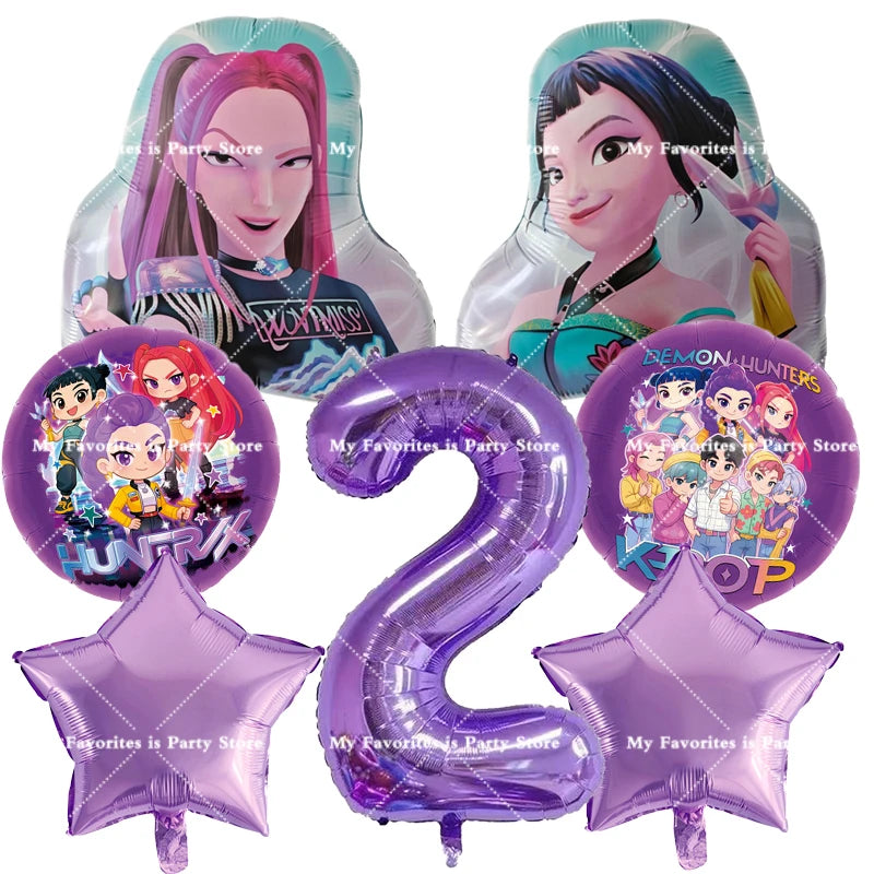 Kpop Dämon Jäger Geburtstag Luftballons Set Anzahl Ballon Anzug Folie Ballon Cartoon Geburtstag Party Liefert Dekor Baby Dusche Geschenk