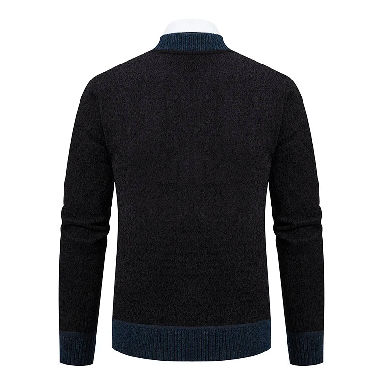 Sweater Cardigan Knitted Men's Clothing Korean Style Long Sleeve Fleece Warm Overcoat Baseball Jumper New Wool Sweatercoat.