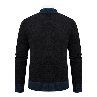 Sweater Cardigan Knitted Men's Clothing Korean Style Long Sleeve Fleece Warm Overcoat Baseball Jumper New Wool Sweatercoat.