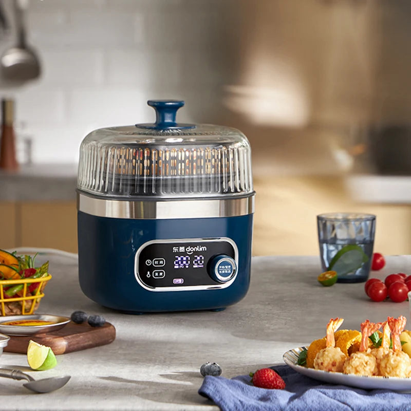 2.5L Smart Electric Air Fryers Oil-free Automatic Household Kitchen 360°Baking Convection Oven Deep Fryer Visible Window 220V.