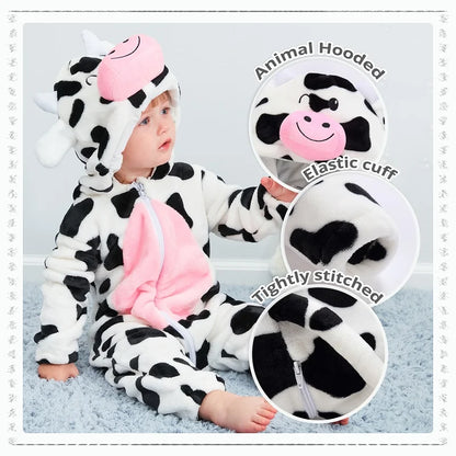 MICHLEY Winter Baby Strampler Mit Kapuze Flanell Cosplay Kleinkind Infant Kleidung Insgesamt Bodys Overall Kostüm Für Kinder Mädchen Junge