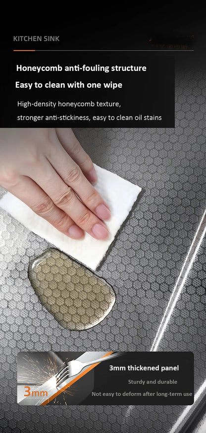 Kitchen Basin Stainless Steel Waterfall Sink Large Single Slot Integrated Digital Display Faucet Set Soap Dispenser Cup Washer