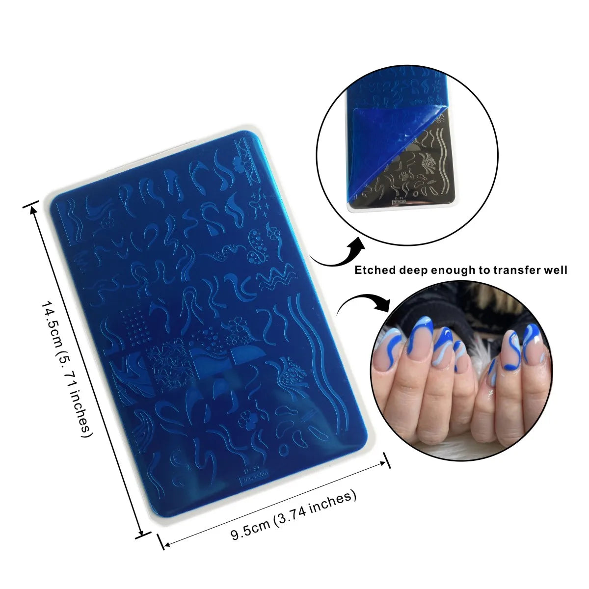 French Line Nail Stamping Plates Stripes Swirl Snake Design Nail Art Stamp Stencil Stainless Steel Printing Tools 14.5*9.5cm.