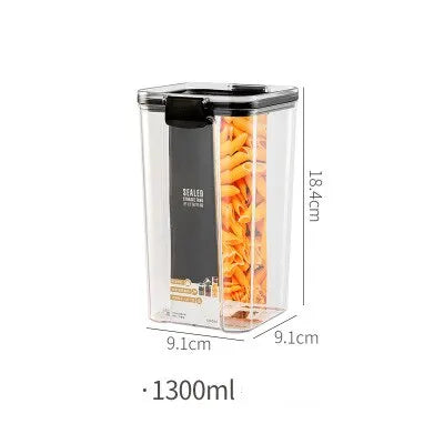 Transparent Food Storage Containers Kitchen Storage Airtight Cans Plastic Storage Boxes Stackable Food Storage Boxes.