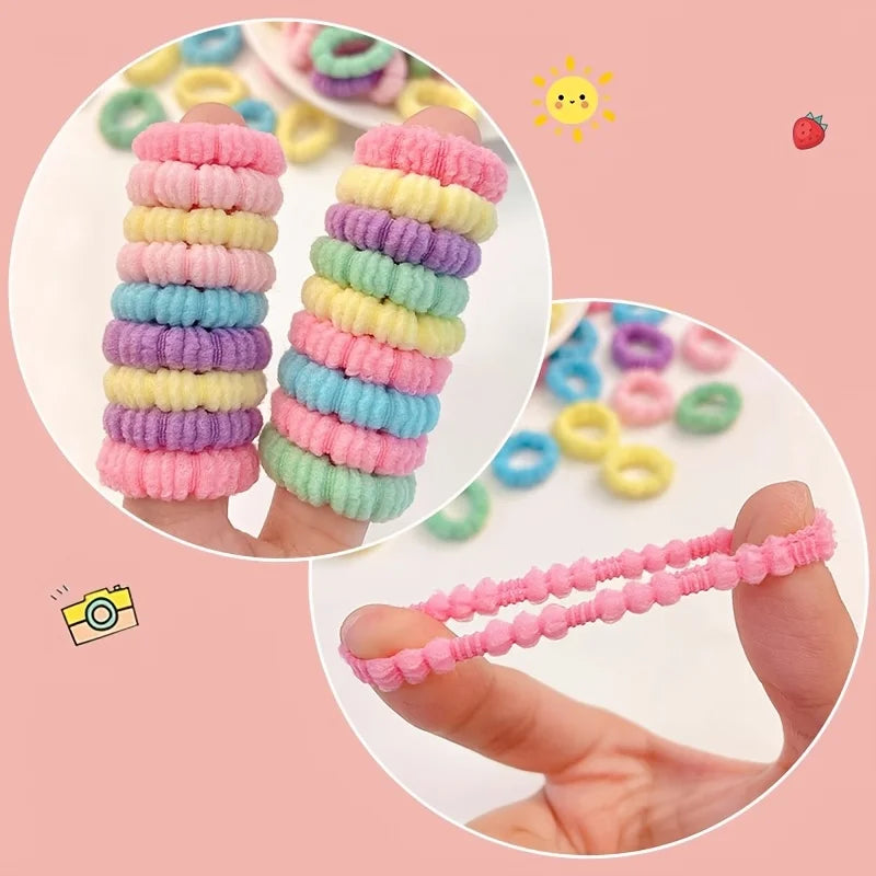 310pcs Hair Accessories Set for Women Colorful Elastic Hair Ties Printed Flowers Hair Bands Girls Sweet Rubber Bands Headbands.