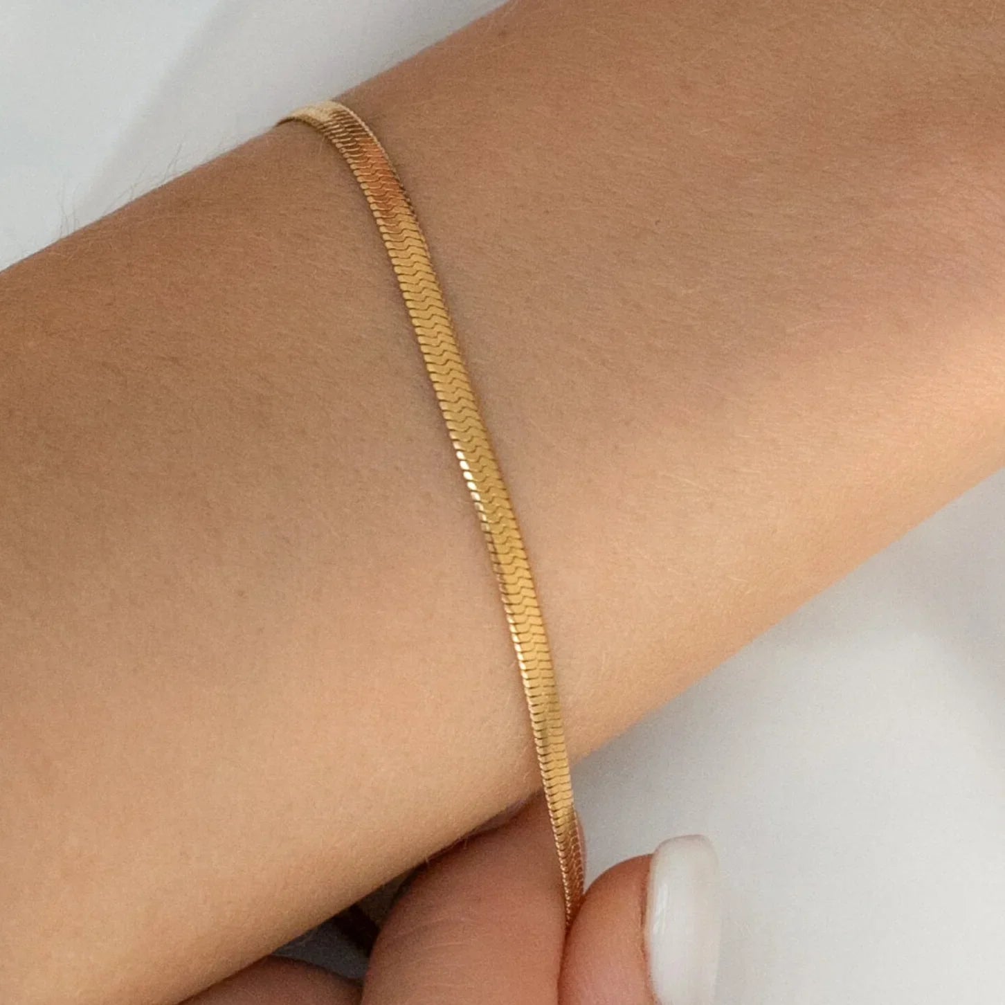 Stainless Steel 16/18cm Classic Snake Gold Color Width 2.5/3/4MM Chain Bracelet For Women Mariasz Minimalist Jewelry Gift.