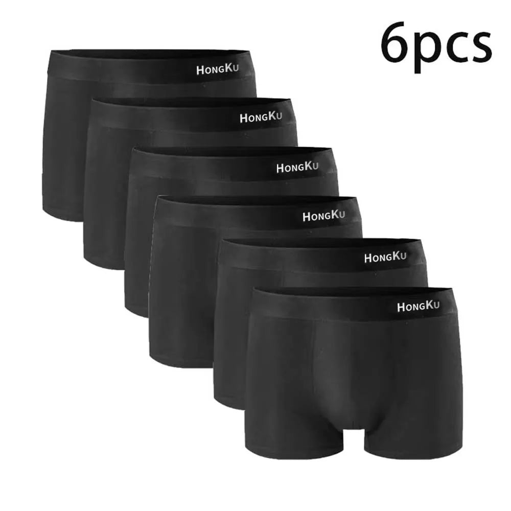 4/6/10 PCS Herren-Unterwäsche, Slips, Herren-Boxershorts, weiche schwarze Boxershorts, Milchseide, große Herren-Höschen, 3D-Beutel-Shorts