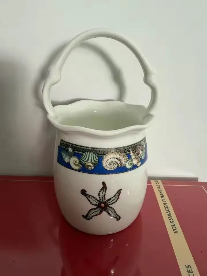 Luxury Blue Ocean Bone China Dishes Plates Western Clubhouse Upscale Heart Of The Sea Ceramic Tableware Decorative Plate