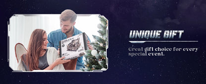 ROBOTIME Rokr Electric Marble Run with Light 3D Puzzle Toys Marble Spaceport Gifts for Kids Children Connect With Night City.