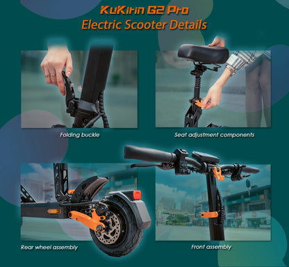 KuKirin G2 Pro Electric Scooter 600W Brushless Motor Adult E-Scooter 48V15.6AH Battery 9inch Rubber Vacuum Tires E-Scooter.