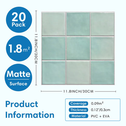 20PCS 3D Matte Wall Panels, 30×30cm – Peel and Stick Tiles for Kitchen, RV, and Bathroom Renovations, Decorative Wall Panels