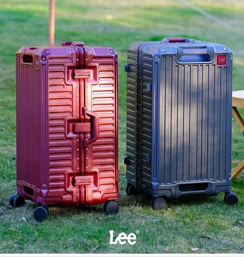 20-Handgepäck, Trolley mit Aluminiumrahmen, PC-Koffer, Reisekoffer mit breitem Griff.