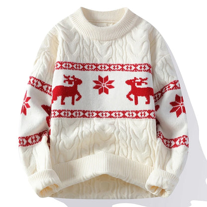 2024 Winter sweater new High End Luxury Cashmere Sweater Men Thick Warm Mens Sweaters With Deer Korean Harajuku Christmas Jumper.
