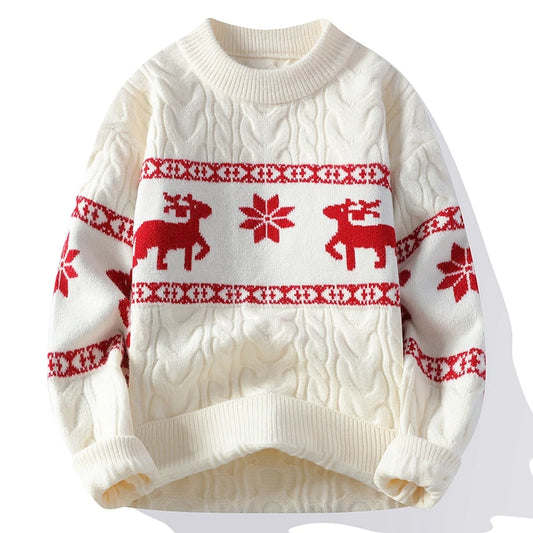 2024 Winter sweater new High End Luxury Cashmere Sweater Men Thick Warm Mens Sweaters With Deer Korean Harajuku Christmas Jumper.