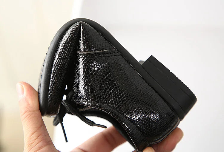 Iawesome Boys Leather Shoes Kids Flats Lace-up Children's Wedding Shoes For Toddlers Boy Big Boys Fashion For Performance