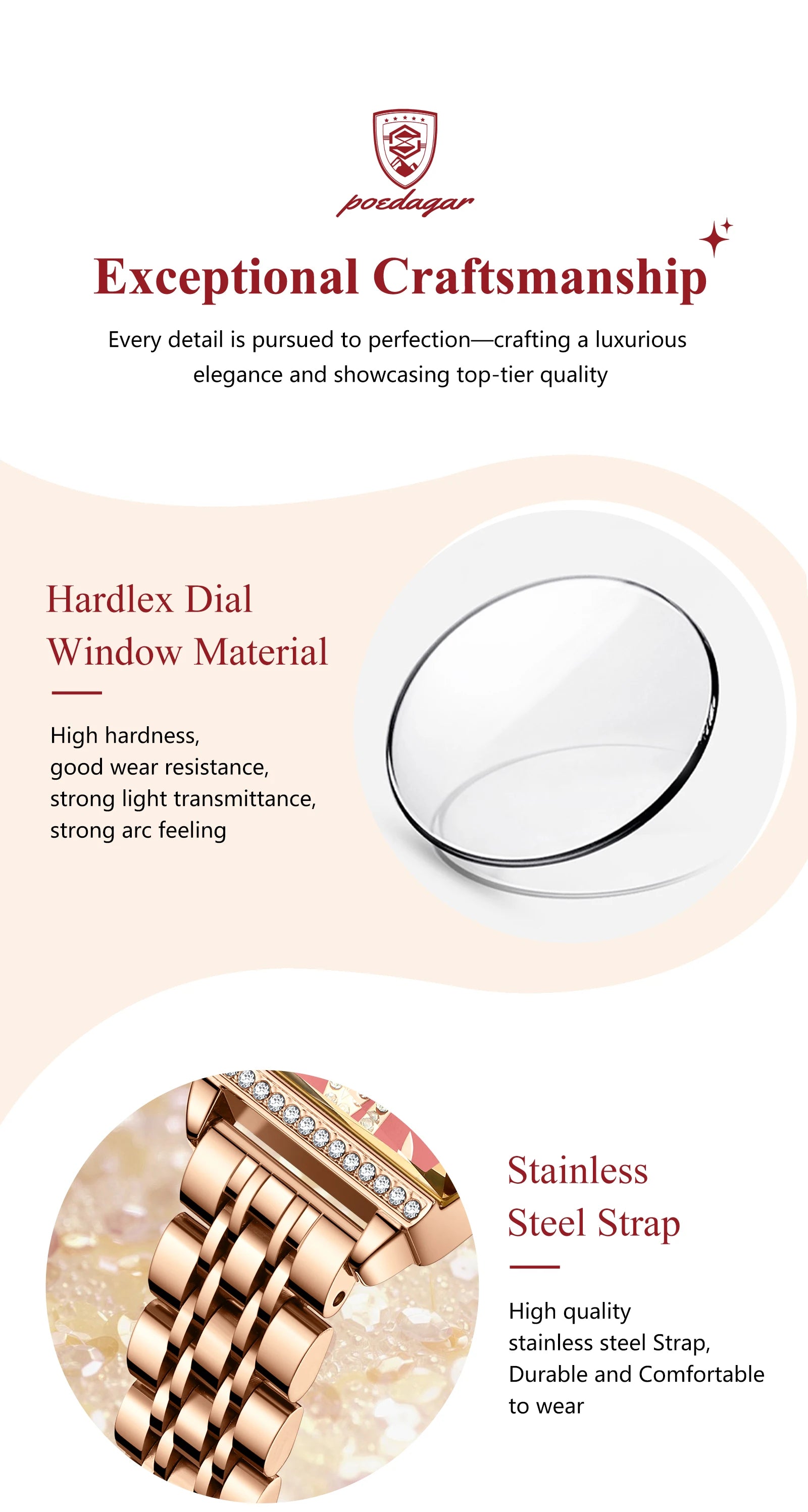 POEDAGAR Diamond Luxury Watch For Woman High Quality Waterproof Date Ladies Quartz Watch Stainless Steel Women Watches Reloj+Box.