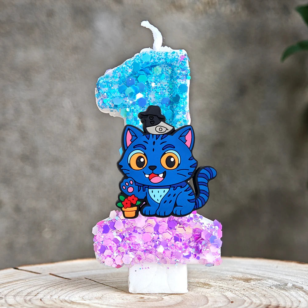 Anime Kpop Dämon Jäger Thema Kerze 3D Nummer 0-9 Kinder Geburtstag Kuchen Dekoration Baby Shower Party Zubehör geschenke