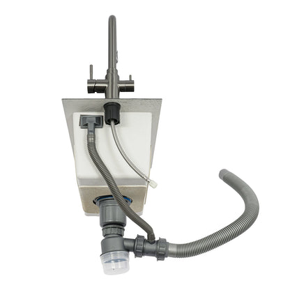 Edelstahlspüle, Küchenspüle, kleine Küchenspüle, Mini-Spüle mit Wasserhahn und Abfluss, 50 x 28 cm