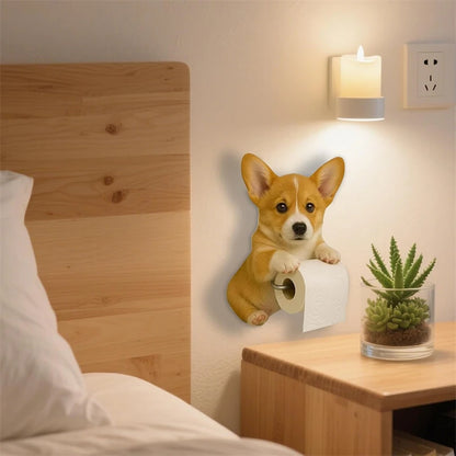 1 PCS Lustige Hund Toilettenpapierhalter Wand Harz Tier Statue Badezimmer Tissue Roll Organizer Wohnkultur