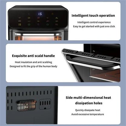 1350W 10L Large Capacity Electric Air Fryers Oilfree Automatic Household when living with Convection Oven Deep Fryer without Oil.