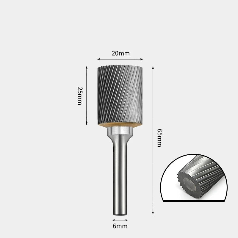 Hartmetallfräser, Wolframstahl-Schleifkopf, zylindrisch 6 mm, AE AX AX Metallfräser