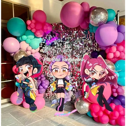 Kpop Dämonenjäger Themen Mädchen Geburtstag Luftballons Dekoration Anzahl Ballon Partyzubehör Babyparty Film Halloween Ballon.