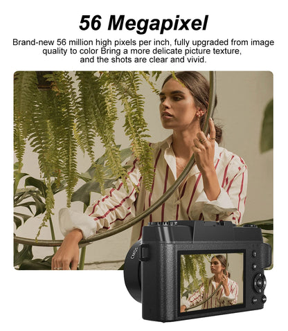 Ourlife AC800 Compact Digital Photography Camera 4K WiFi Webcam Retro Vlog Recorder YouTube 3" Screen 16x Digital Zoom Camera.