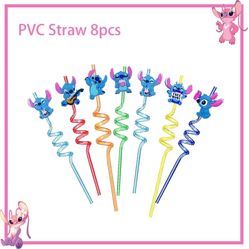 Disney Rosa Stich Geburtstag Party Dekorationen Geschirr Set Tischdecke Hintergrund Banner Für Kinder Geburtstag Dekorationen Lieferungen