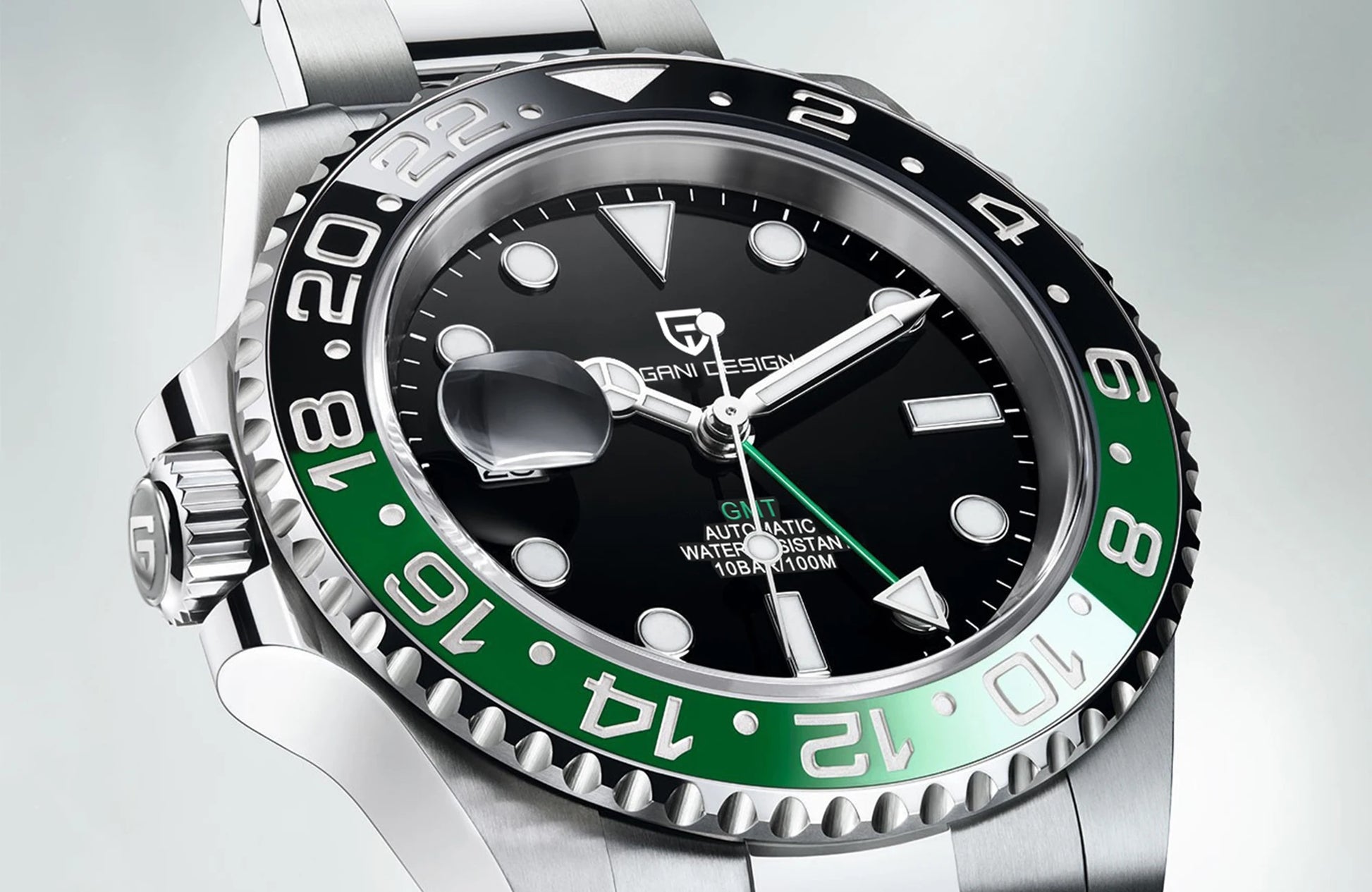 PAGANI DESIGN 40MM Ceramic GMT Automatic Watch Men's Mechanical Watch Sapphire Glass 100m Waterproof Men's Mechanical Watch.