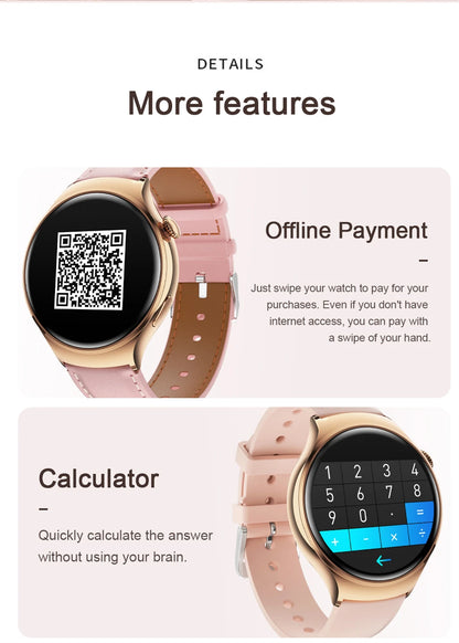 2025New GPS NFC Bluetooth Call Smartwatch Women Watch 4 mini Sports Track Heart Rate Oximetry Monitoring Health Smartwatch Woman
