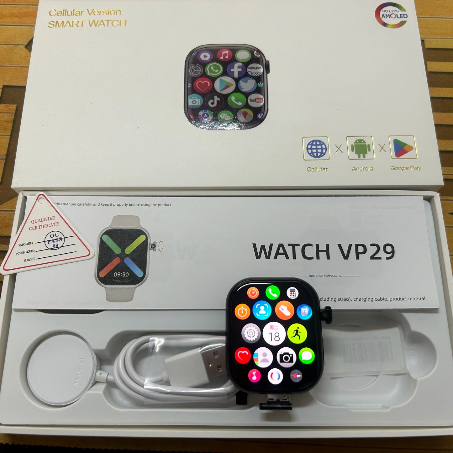 VP29 Smartwatch 5G Android 256GB Storage 4G/5G LTE Sim Card GPS WIFI 2.29 inch 490*580 Amoled Smart Watch With 8MP Rotary Camera.