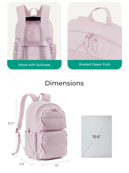 BAGSMART Laptop Backpack Large Capacity Women Casual Travel Bag College School Backpack For Boys Girls.