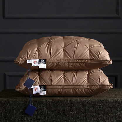 95% Goose Down Pillow for 5-Star Hotel Home,Pure Cotton Pillowcase,3D Bread Bedroom Sleeping Pillow,Adult Low-Mid-high almohadas.