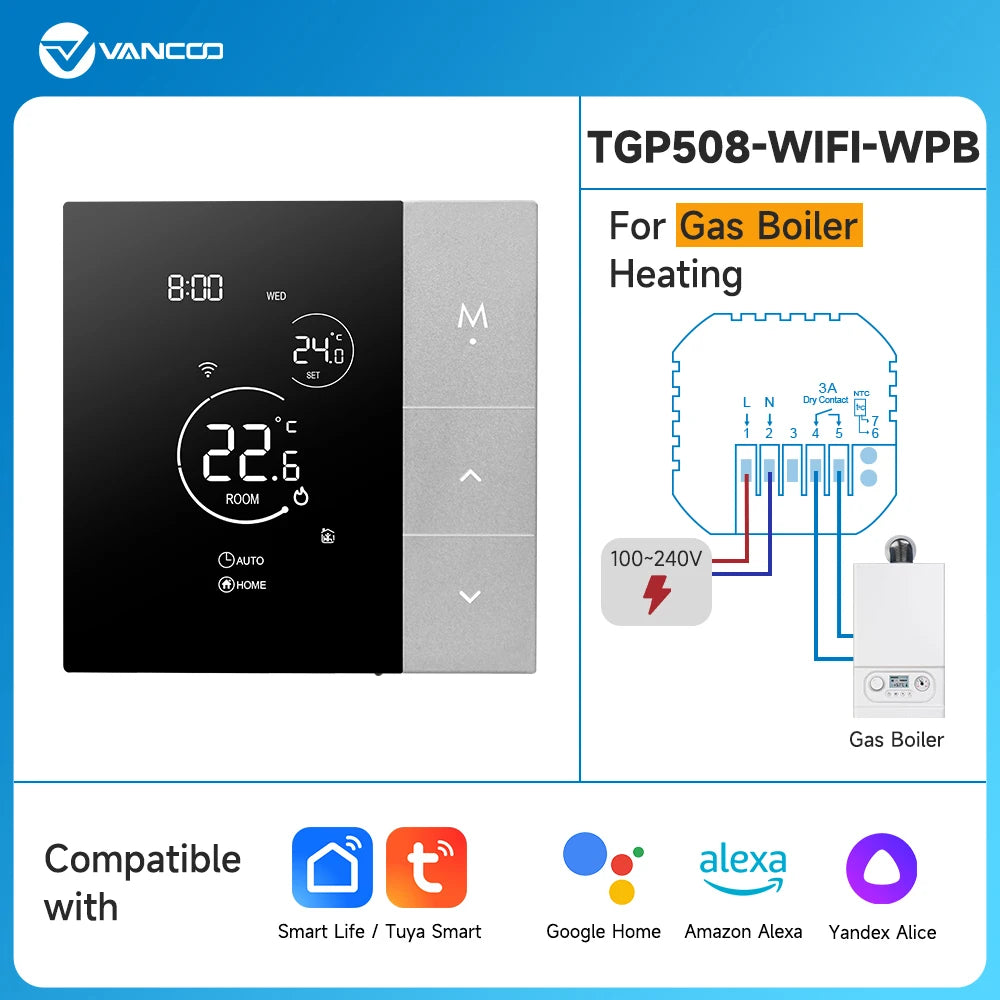 WiFi Thermostat Tuya Smart Home Thermoregulator For Boiler/Electric/Underfloor Heating Temperature Controller Alice Alexa Google