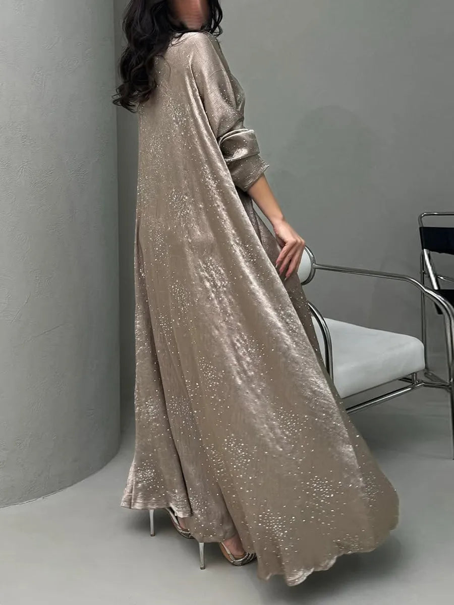 Women Ramadan Eid Arabic Dubai Abaya Luxury Muslim Fashion Hot Beading Long Dress Kaftan Robe Femme Islam Prayer Clothing Kebaya.