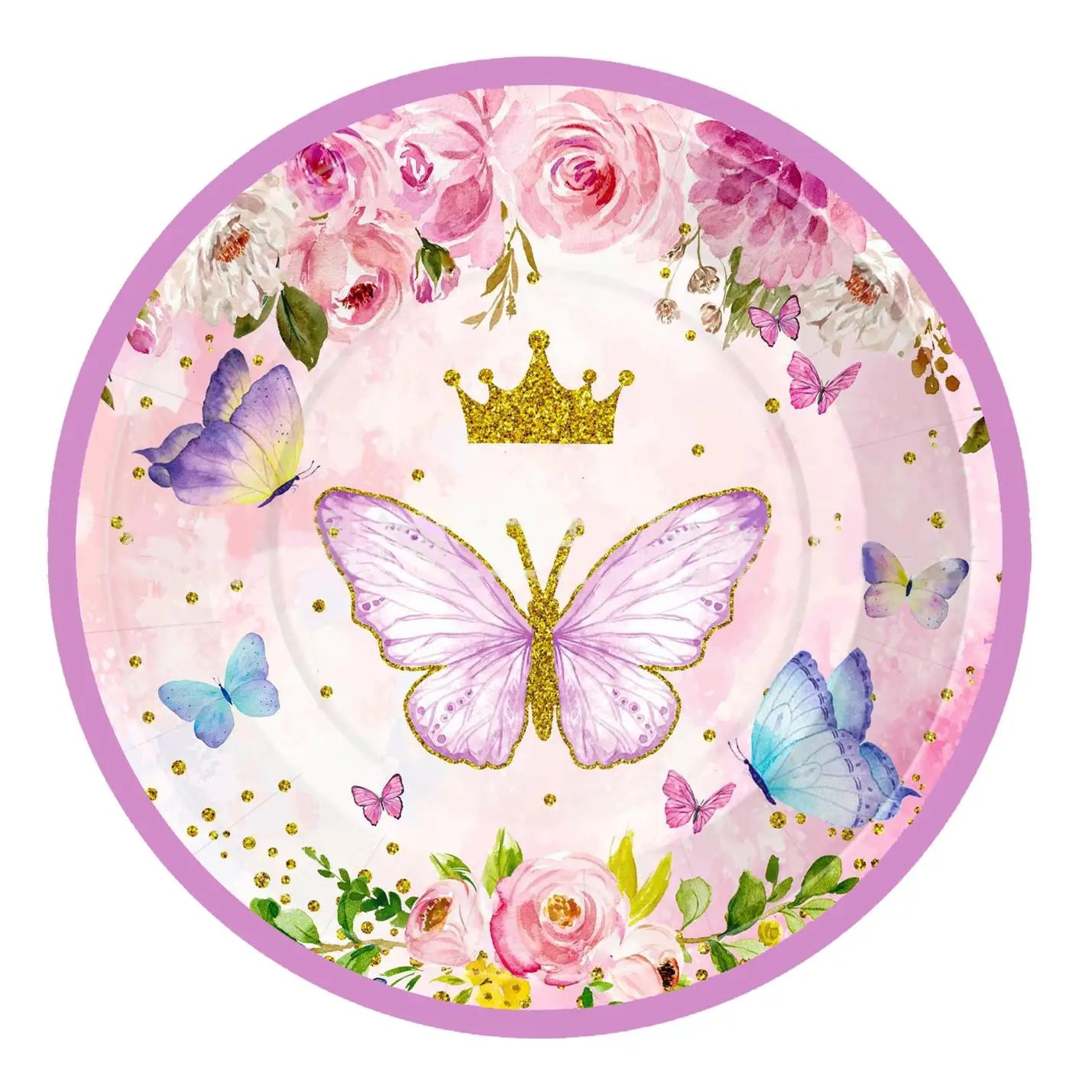 Schmetterling Geburtstag Party Dekoration Mädchen Einweg Geschirr Set Pappteller Tasse Ballon Tischdecke Schmetterling Thema Liefert.