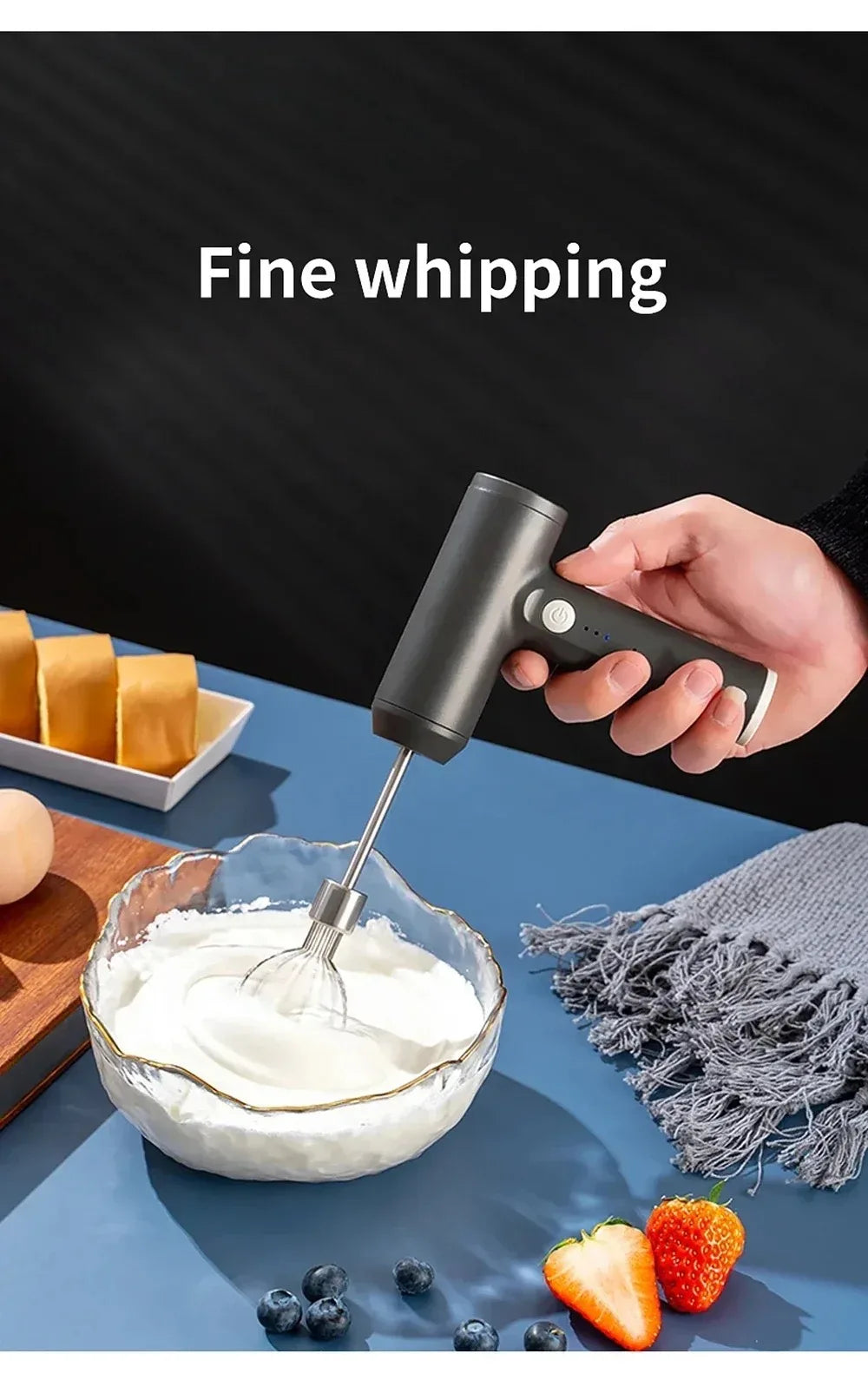 portable Handheld Electric Egg Beater Mini Battery Powered Milk Frother Coffee Drink Mixer Milk Foamer Kitchen Tools.