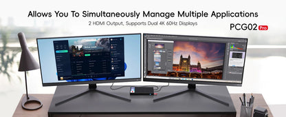 MeLE PCG02 Pro Fanless MINI PC Stick N100 8G 256G Mini Computer Dual HDMI,4266MHz LPDDR4,WiFi5 Gigabit Ethernet,USB Type-C PD3.0.