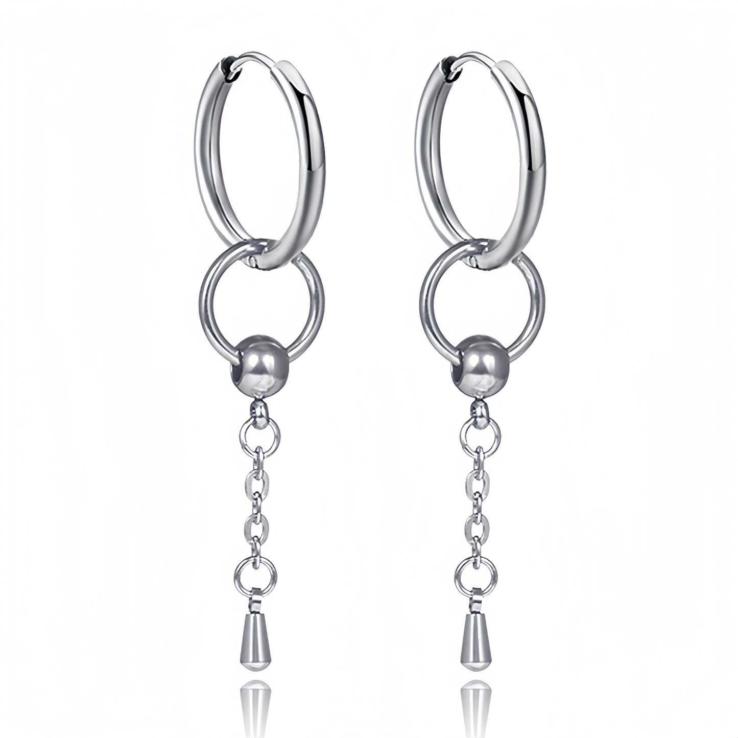 Long Hanging Crosses Leaves Pendants Hoops Woman Earrings Man Vintage Stainless steel Hip Hop Ear Piercing Jewelry Accessories.