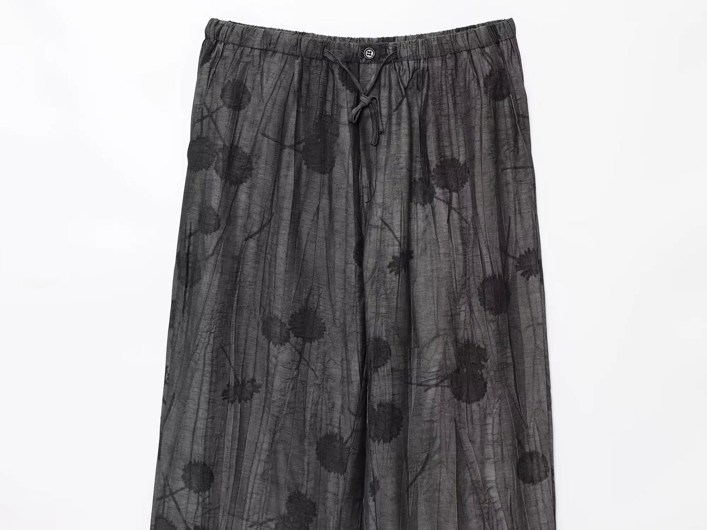 Women Print Long Pants Sets For Women Lapel Half Sleeve Single Breasted Shirts + High Waist Lace-Up Wide Leg Pants