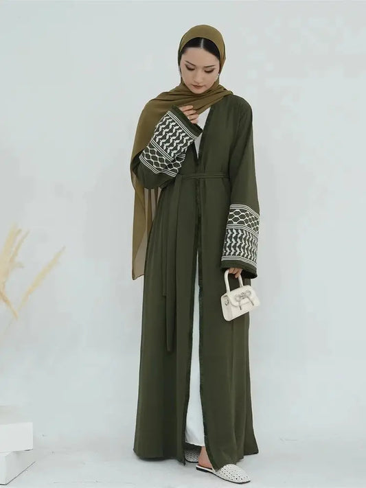 Ramadan Embroidery Muslim Modest Kimono Abaya Damen Dubai Luxury Islam Women Cardigan Dresses Kebaya Kaftan Robe Femme Musulman.