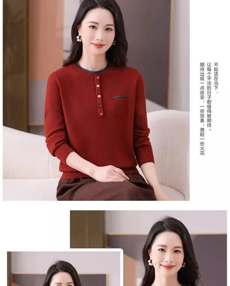 Frauen Kleidung Lose Mode Pullover Herbst/Winter Warme Elegante Gestrickte Langarm Pullover Dame Casual Oansatz Alle-spiel top.