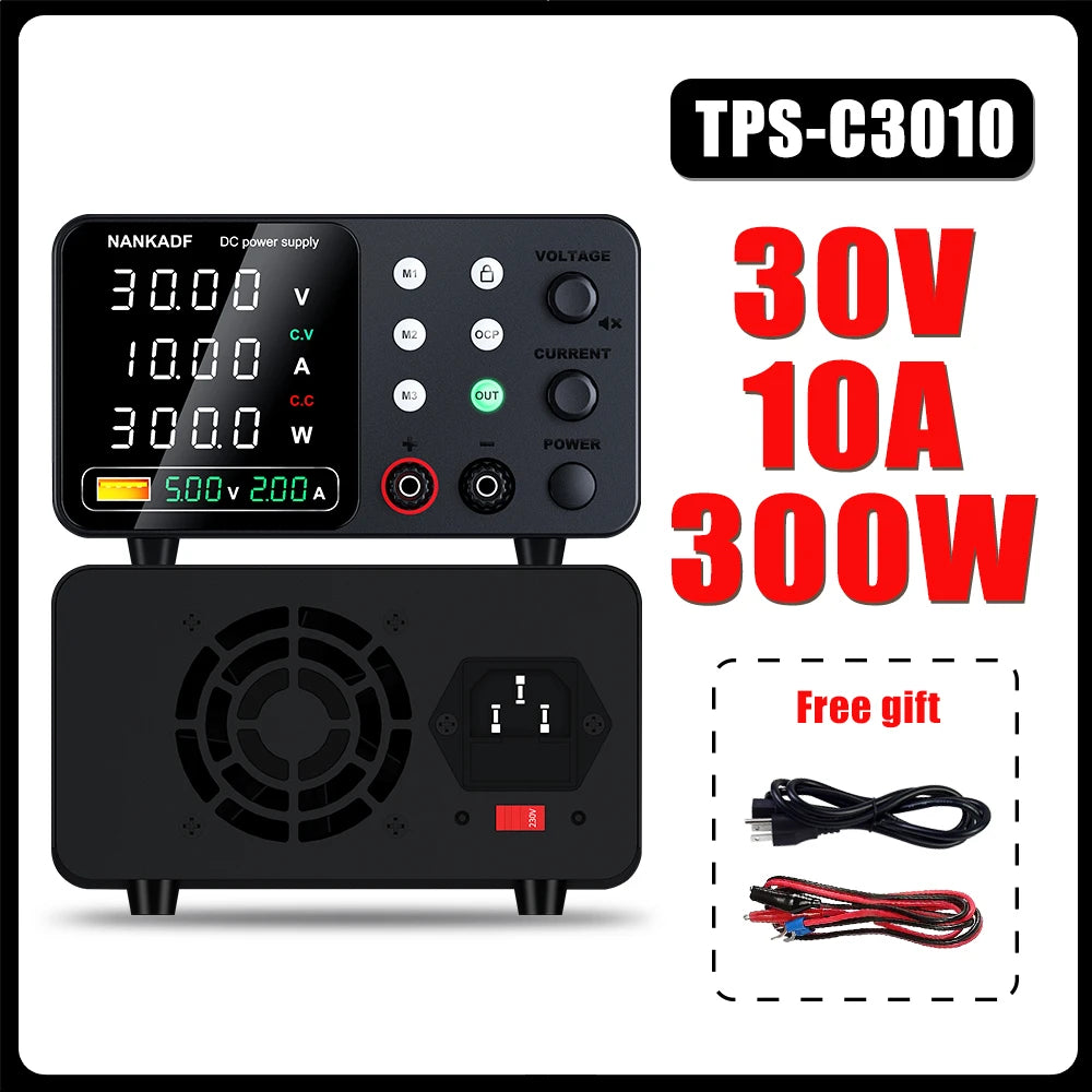 NANKADF DC laboratory power supply 30V 10A bench power supply encoder regulates voltage and current Dual input voltage 220V/110V