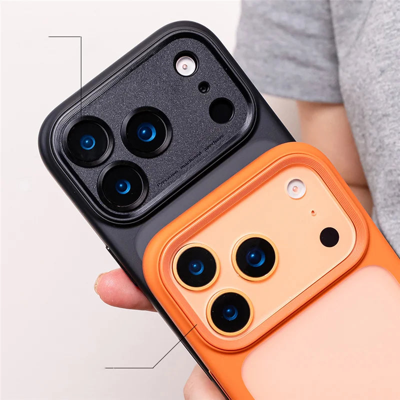 Active Touch Camera Button Matte Armor Case For iPhone 17 Air 16Pro 15 17Pro Max Translucent Hybrid Shockproof Hard Phone Cover.